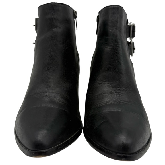 Frye Womens Shoes Jennifer Booties Sz 9.5 Black Leather Heeled Ankle Buckle - Picture 6 of 13